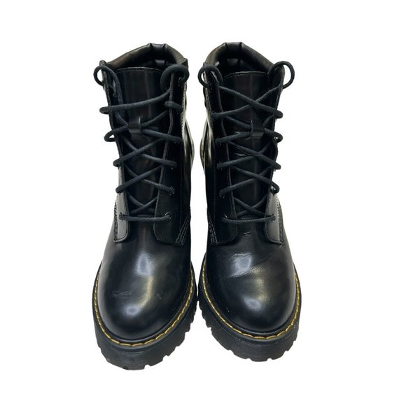 Doc Martens Persephone Black Leather Platform Heel Boots Size 8 - Picture 2 of 9